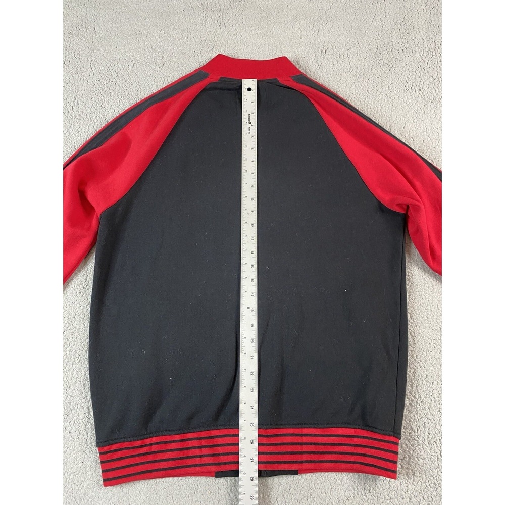 ECKO Jacket Mens Medium Black Red Varsity Snap Button Rhino Urban Streetwear - Picture 7 of 11